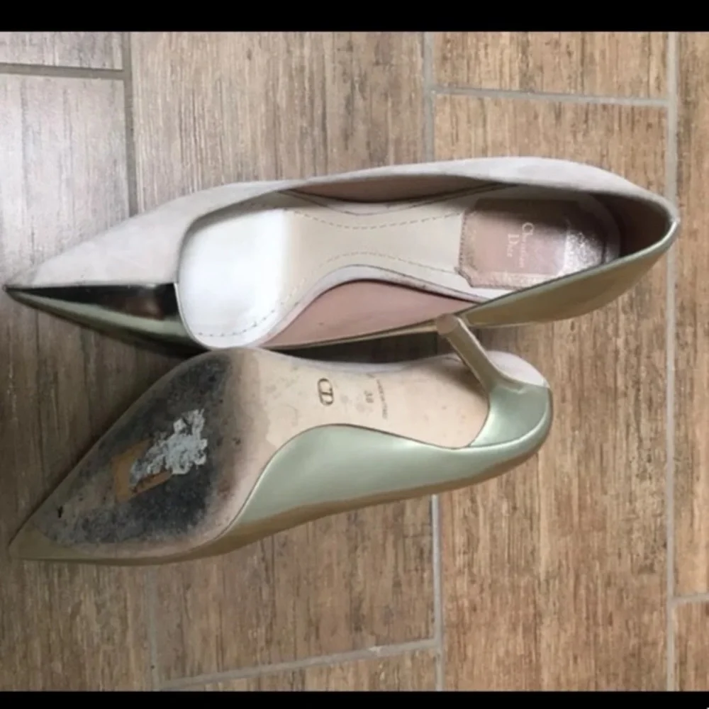 Christian Dior suede and metallic classic pump heels - Picture 3 of 4